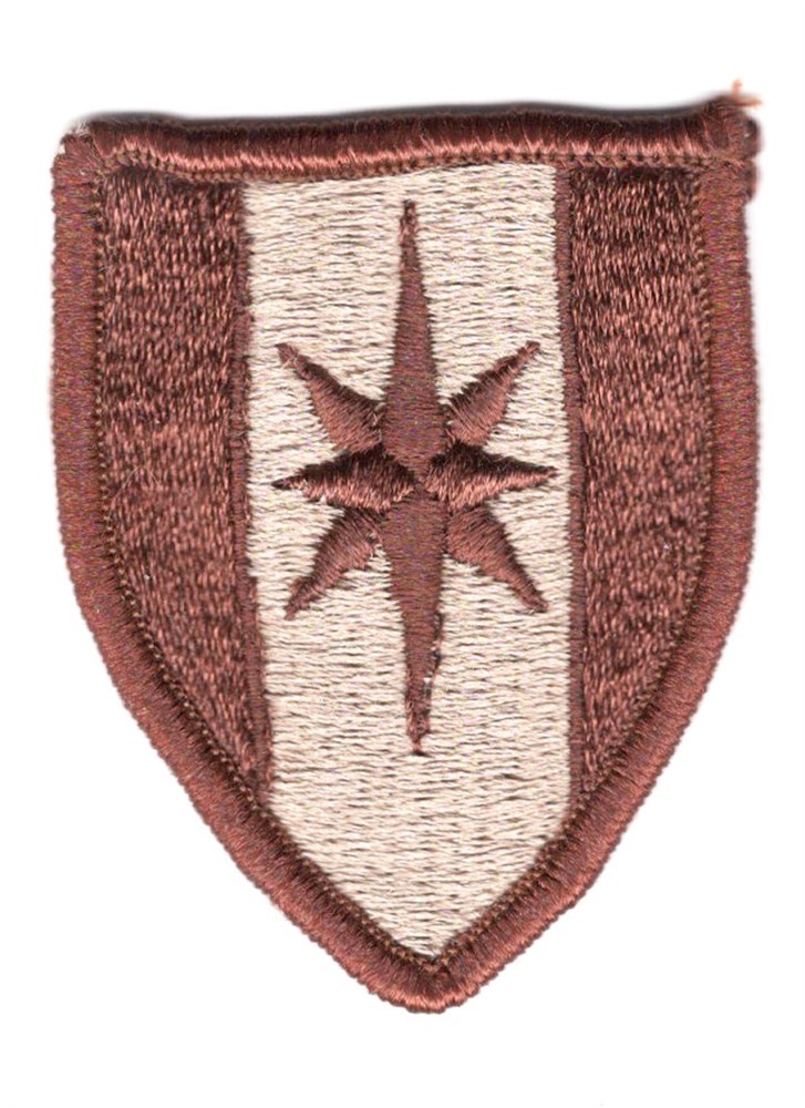 Army Patch: 44th Medical Brigade - tan, merrowed edge