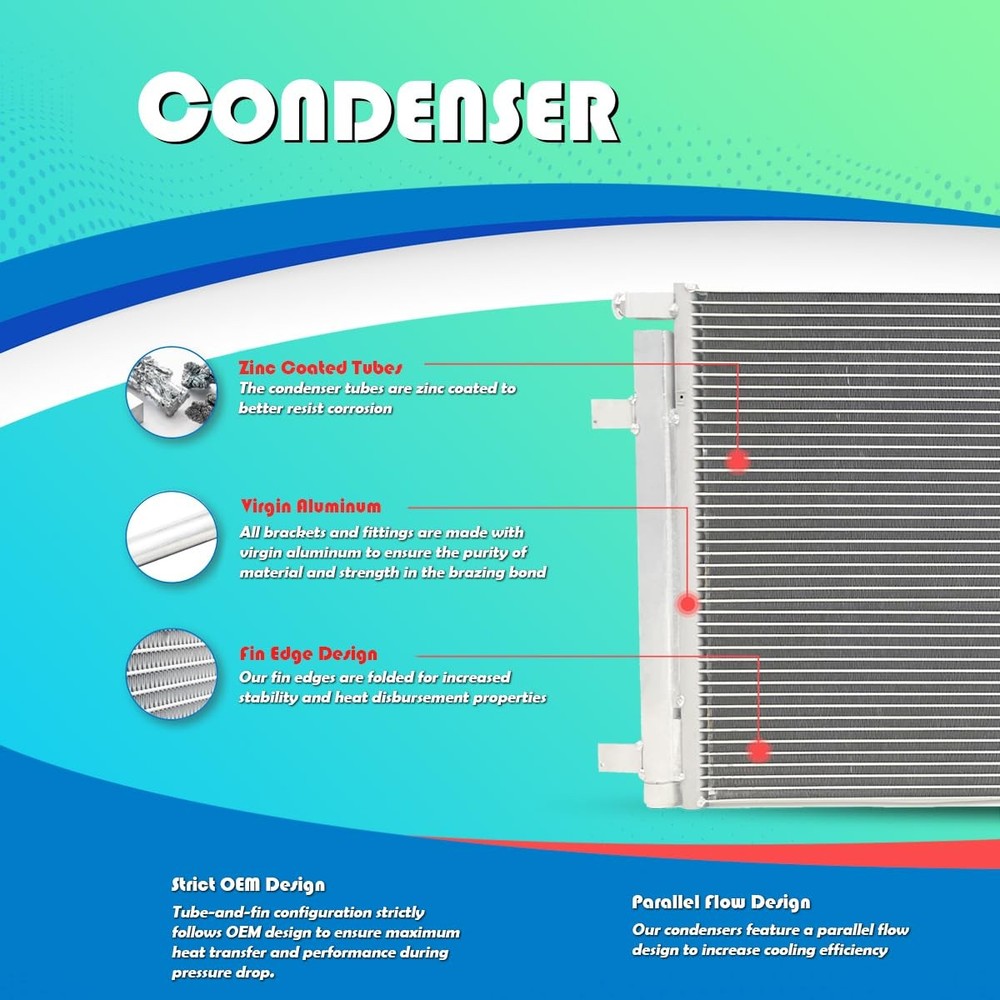AC Condenser Compatible with 08-03 Subaru Forester
