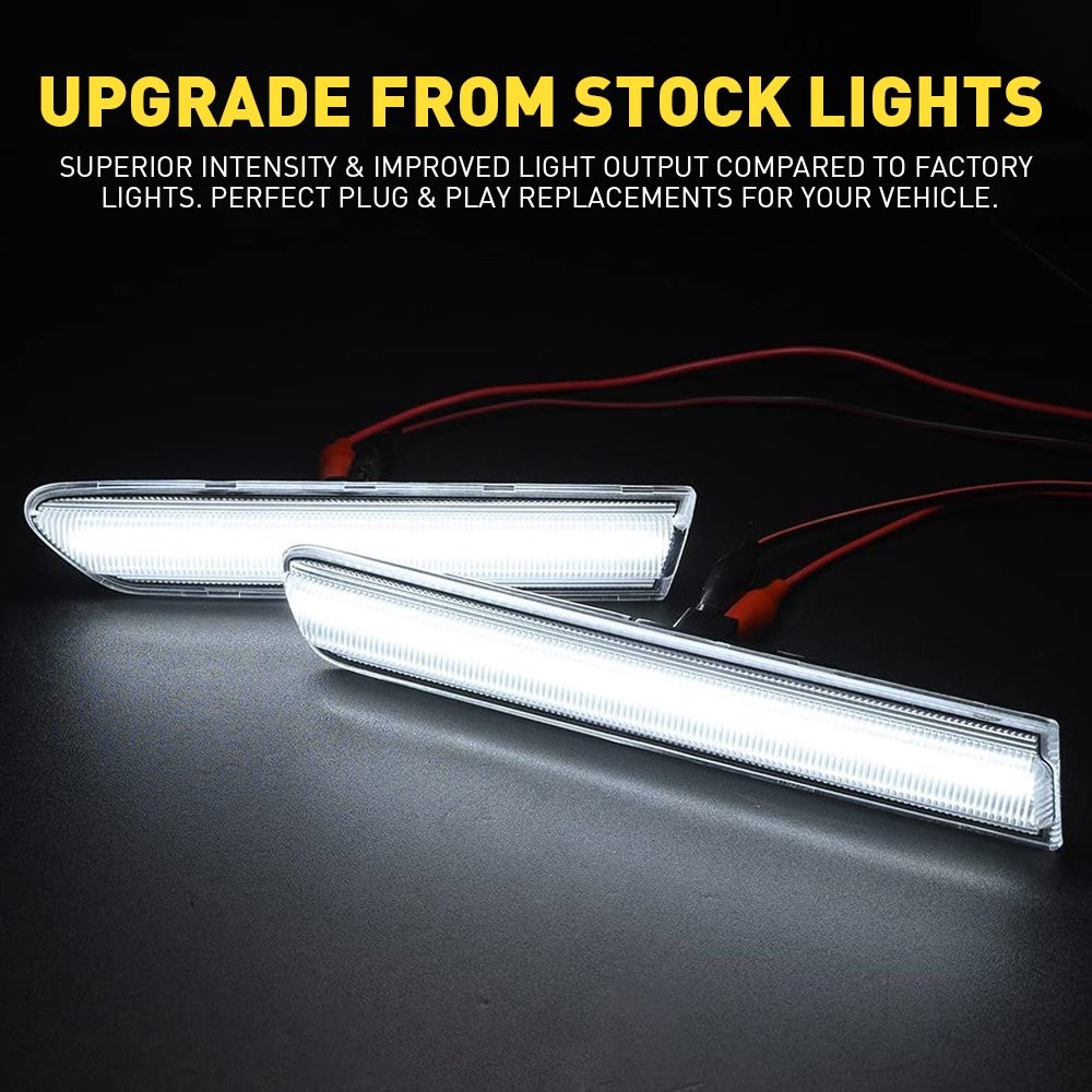 2set White LED Front Rear Bumper Side Marker Indicator Lights Set For 04-08 Acur