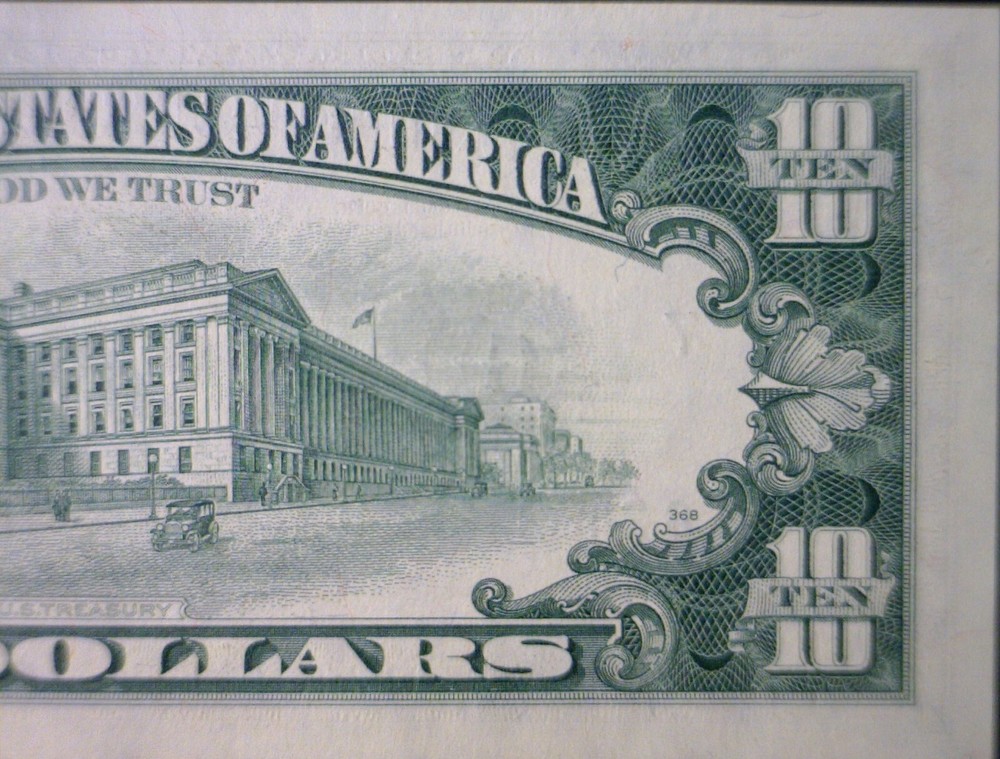 1977 ERROR Off Set Back/ Front $10 GEM CU Federal Reserve Note Currency NR