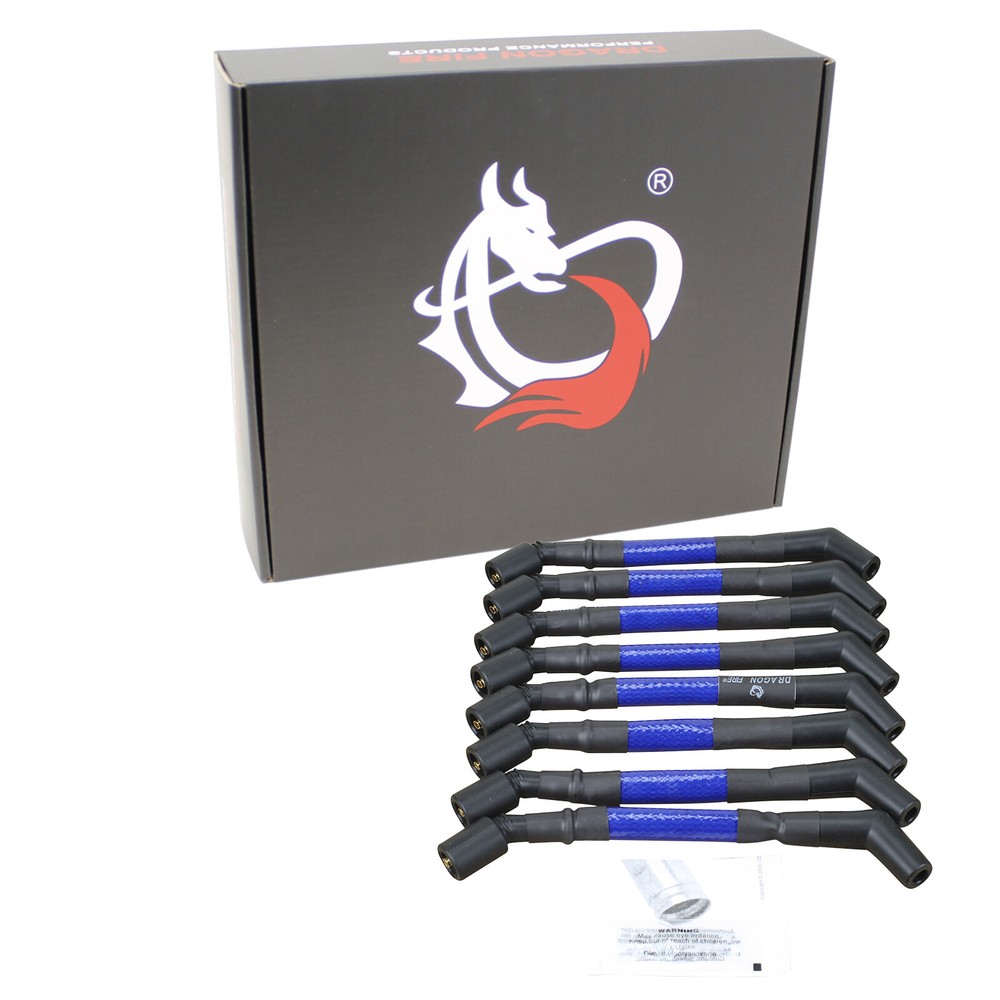 DRAGON FIRE Performance High Temp Plug Wire Set for Chevy LS Round / Square Coil
