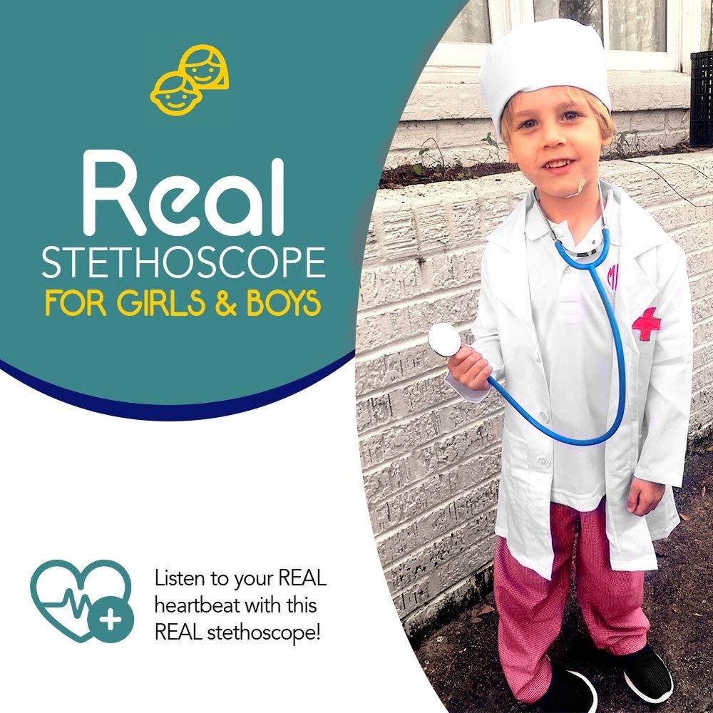 My First Stethoscope Doctor's Kit - Includes Kid Sized Stethoscope, Lab Coat,...
