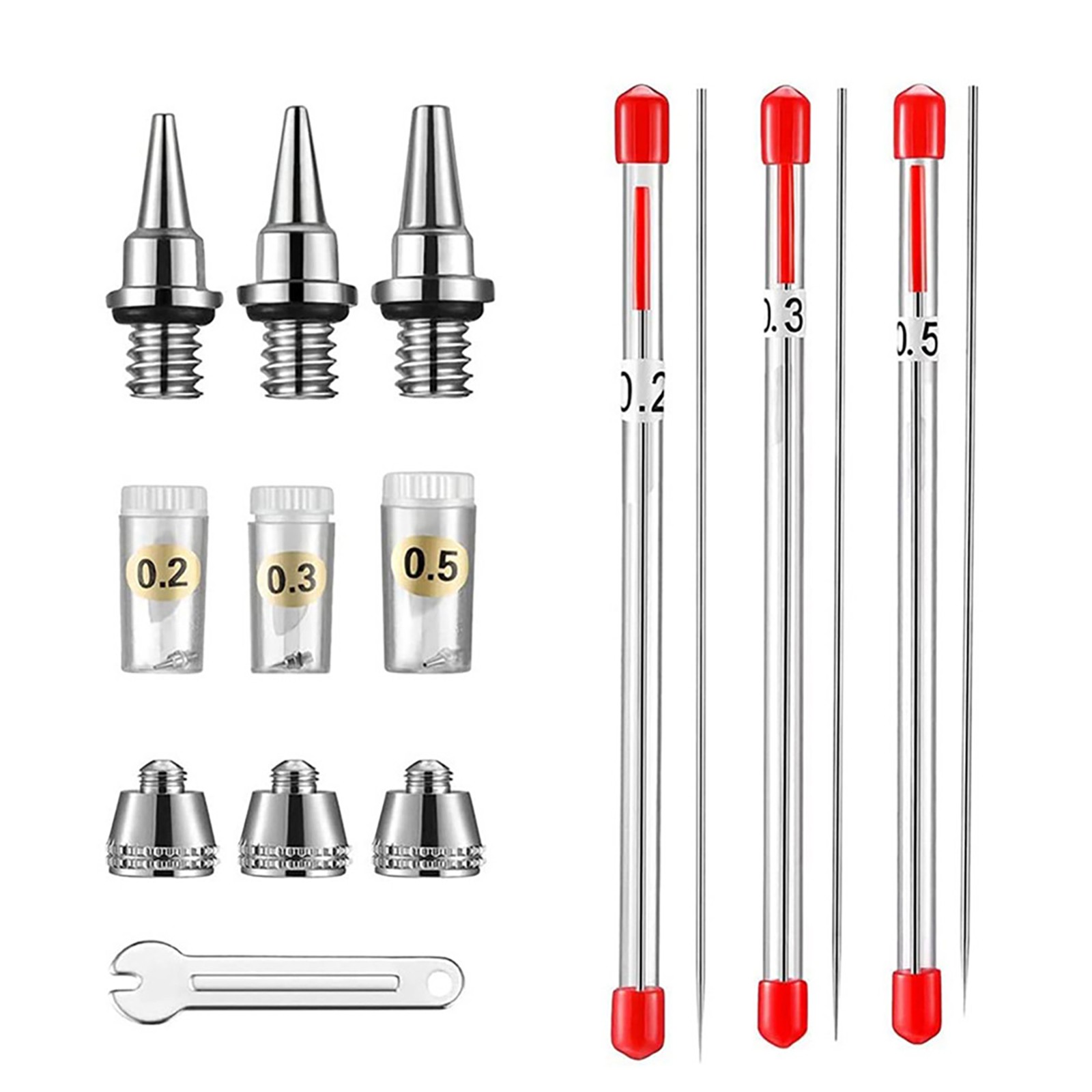 0.2/0.3/0.5mm Airbrush Nozzle Needle Set for Airbrushes Spray Gun Replacement