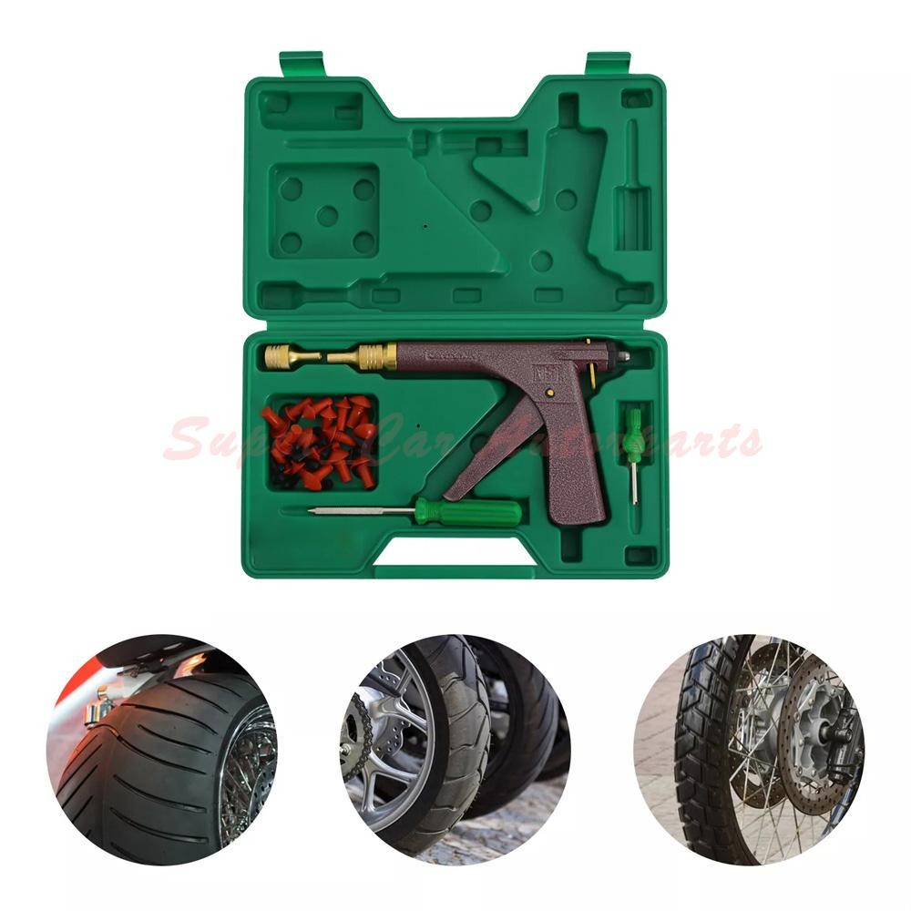 Tire Plugger Tubeless Tire Wheel Repair Gun Kit Mushroom Plug Probe Nozzle USA