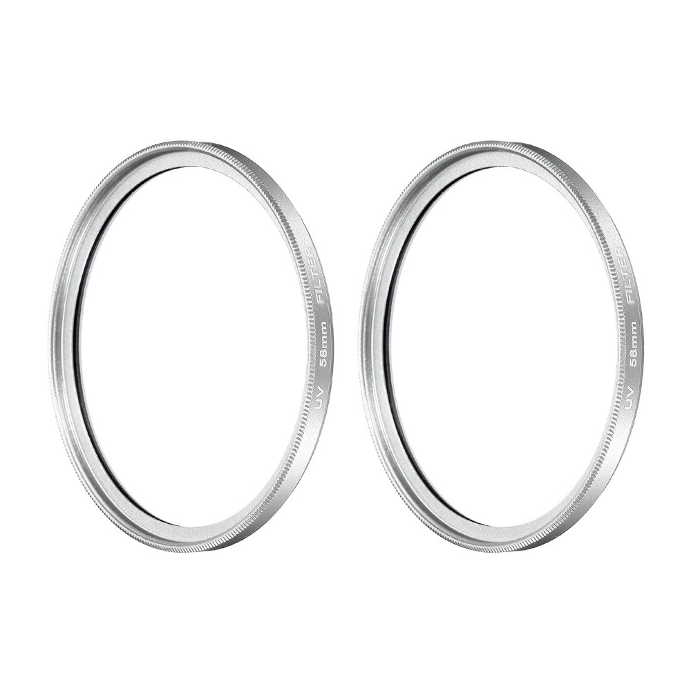 2Pcs 58mm Ultra Slim Lens Filter Multi Coating Camera Len Filter, Silver