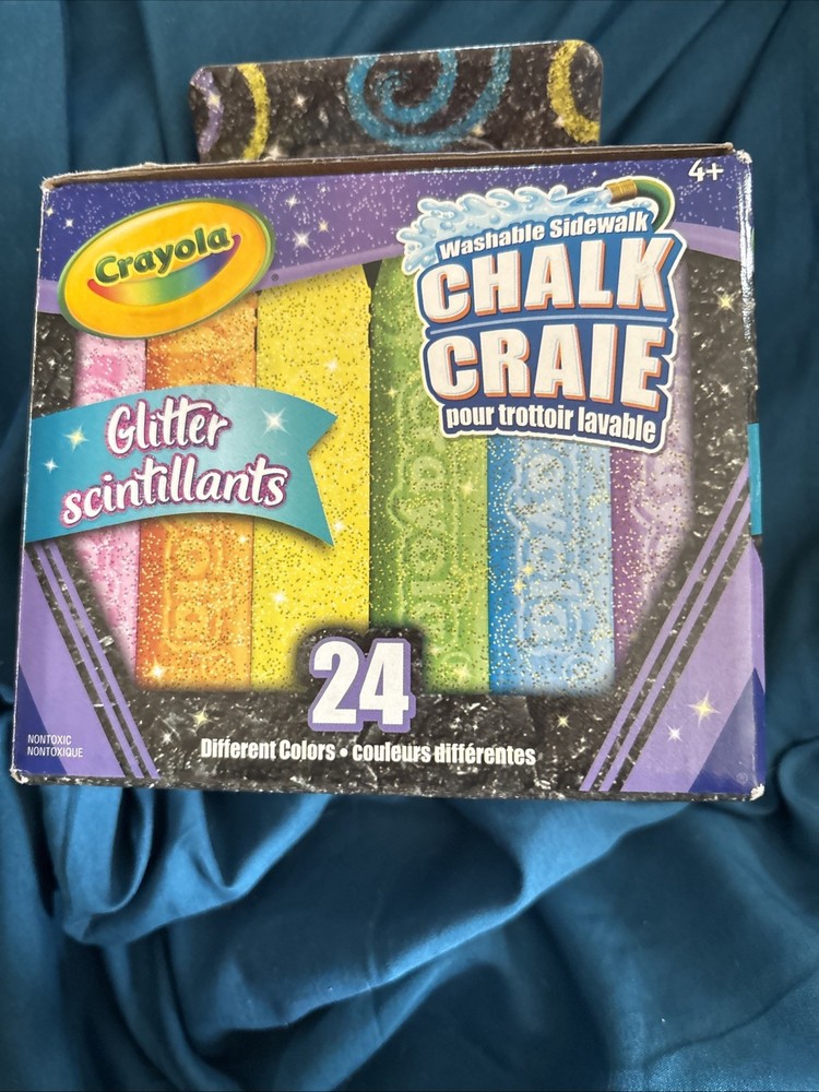 Crayola Glitter Sidewalk Chalk, 24-colors, washable