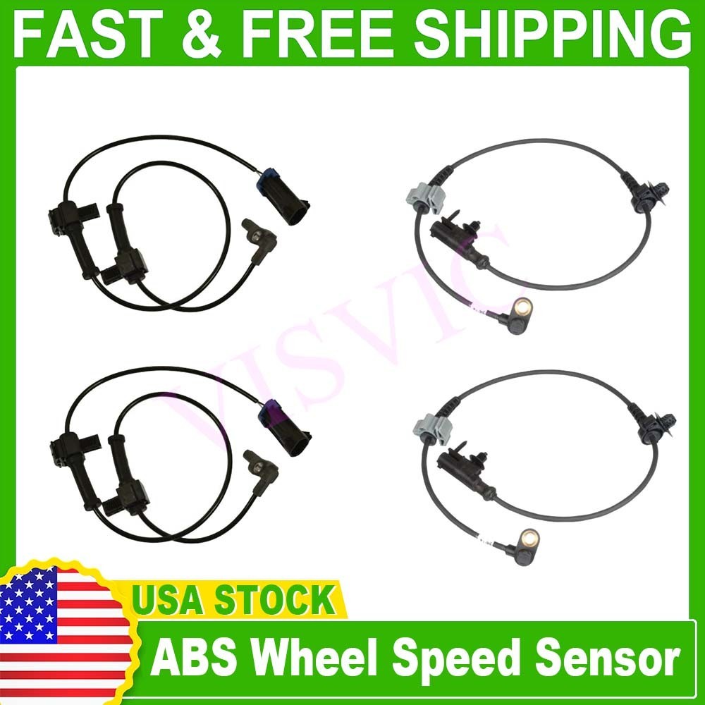 Front and Rear Left & Right ABS Wheel Speed Sensor 2 Pair for Chevy Silverado...