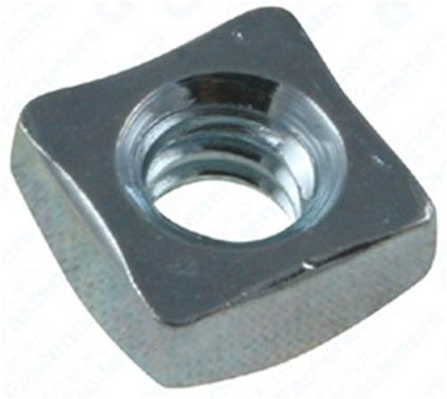 100 Square Nuts 1/4"-20 Thread Bright Zinc
