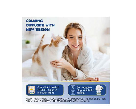 Immal Cat Calming Pheromone Diffuser Plus 2 Refills 60 Day Kit Exp. 2028 Sealed!