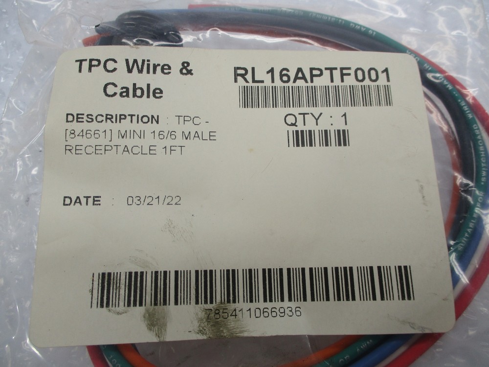 TPC WIRE & CABLE RL16BPTF001 84661 RECEPTACLE NSMP