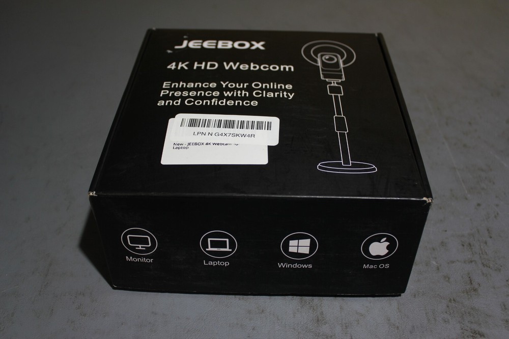 Jeebox 4K Webcam w/ Light - Streaming Camera 1080P Auto-Focus - FY01