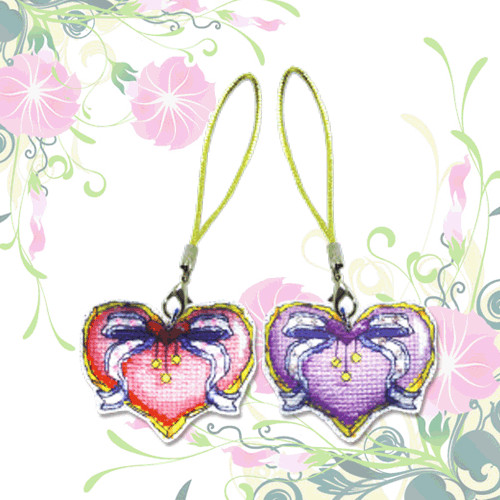 "Heart_1" Small cross stitch kits (Key Strap) good for beginner