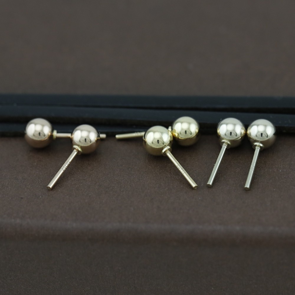 Genuine 18CT Solid Gold Screw Posts & Balls 5mm - 1 Pair Set