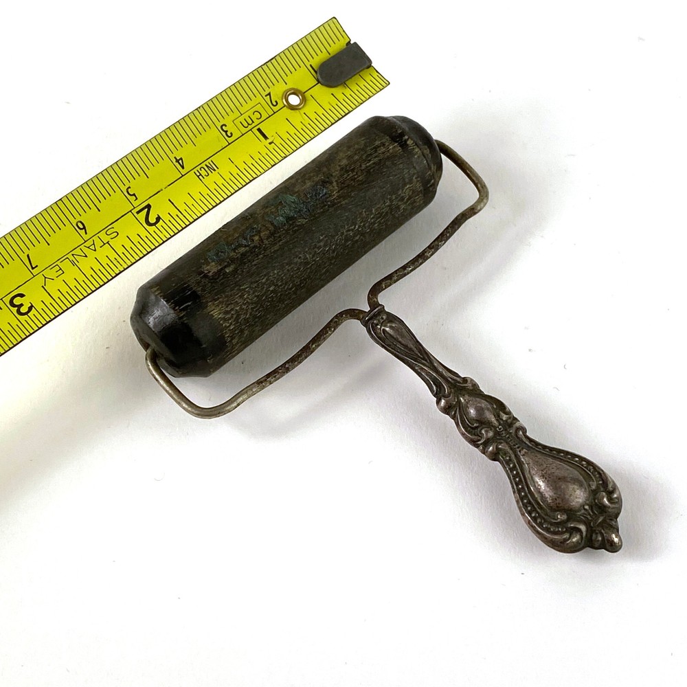 Antique Small BEAD & SCROLL STERLING HANDLE INK BLOTTING ROLLER