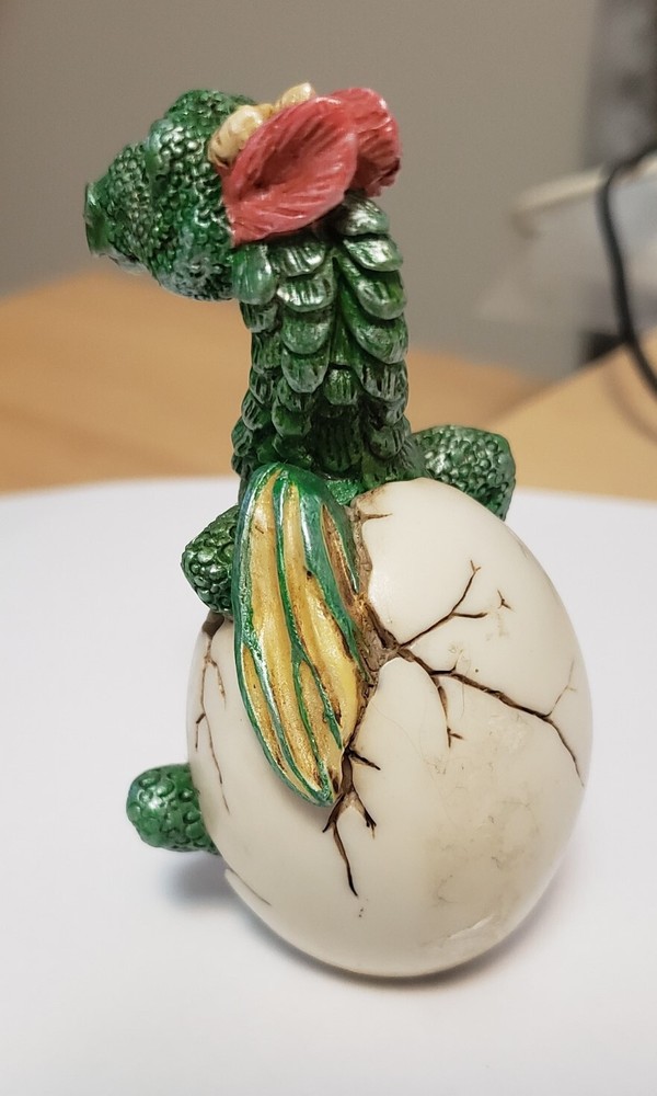 Vintage Dragon Hatching In Egg Shell 3"