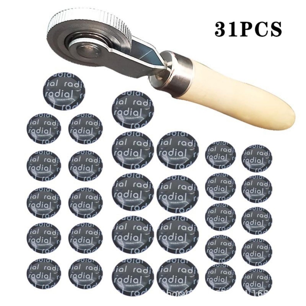 Universal Tire Repair Rubber Patch Glues Tool Tyre Patching Repair w/ Roller