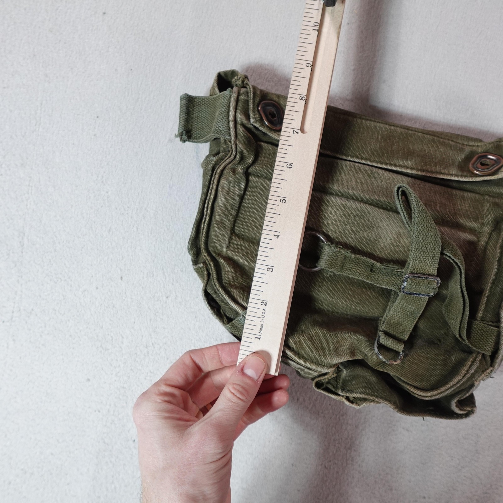 Vintage Military M-17 Field Bag Pouch Canvas OD Green Small Carry Case Gear