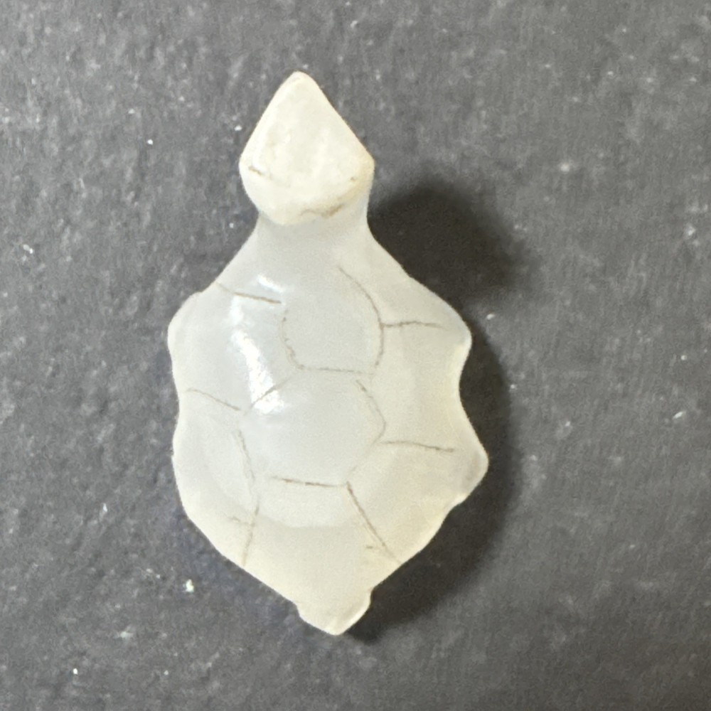 Small Tiny Carved Stone Marble Turtle Vintage Figurine white