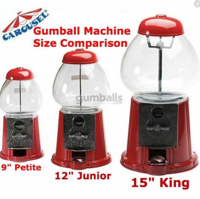 Plug Lock 12" Junior Carousel Old Fashioned Home Use Gumball Machine