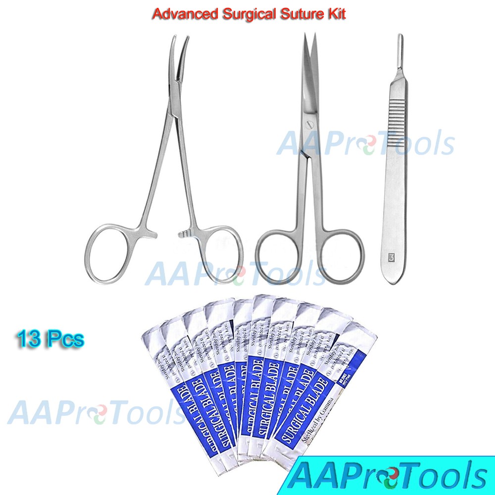 Advanced Basic Surgical Suture Kit, Individual First Aid Bag Medical Trauma Kit