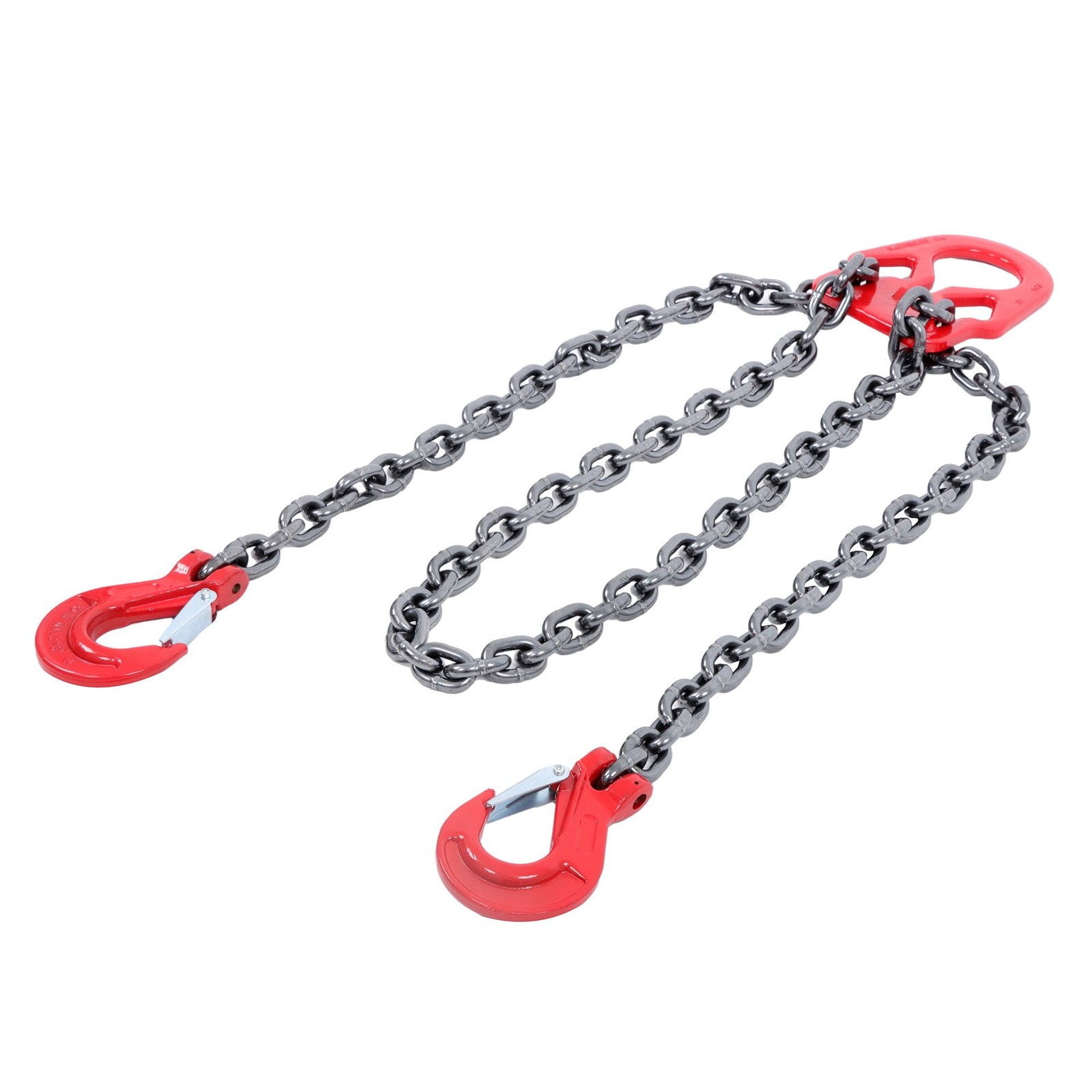 Chain Sling 3/8" x 10Ft 7100lbs G80 Lifting Chains with 2 Legs & Adjuster Hooks