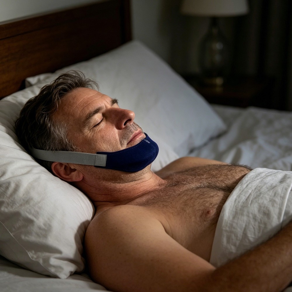 Snoring Chin Strap Comfortable Adjustable Sleep Solution for Better SleepQuality