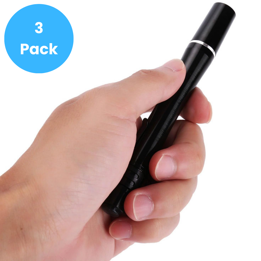 3x Tactical Flashlight Small LED Torch Pen Light Mini Super Bright Penlight