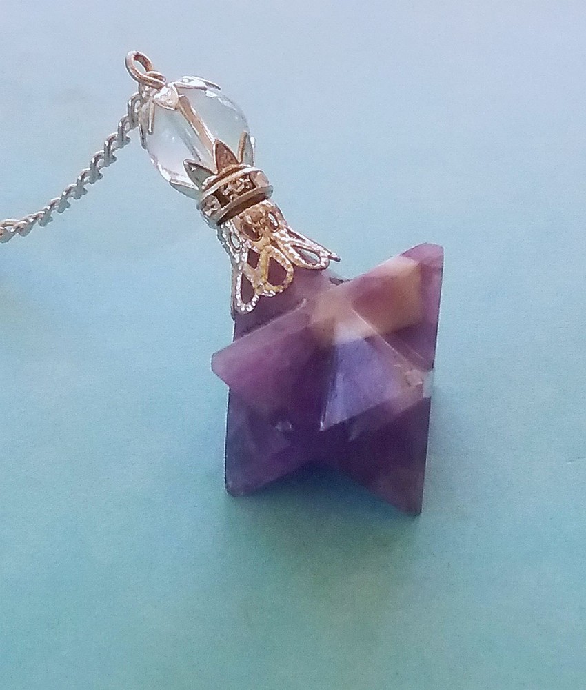 AMETHYST MERKABA Dowsing Pendulum, SILVER AMETHYST Divination Pendulum