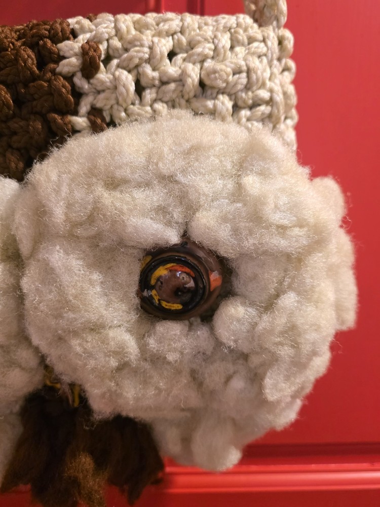 Vintage 1970's BOHO Macrame Owl Shoulder Bag