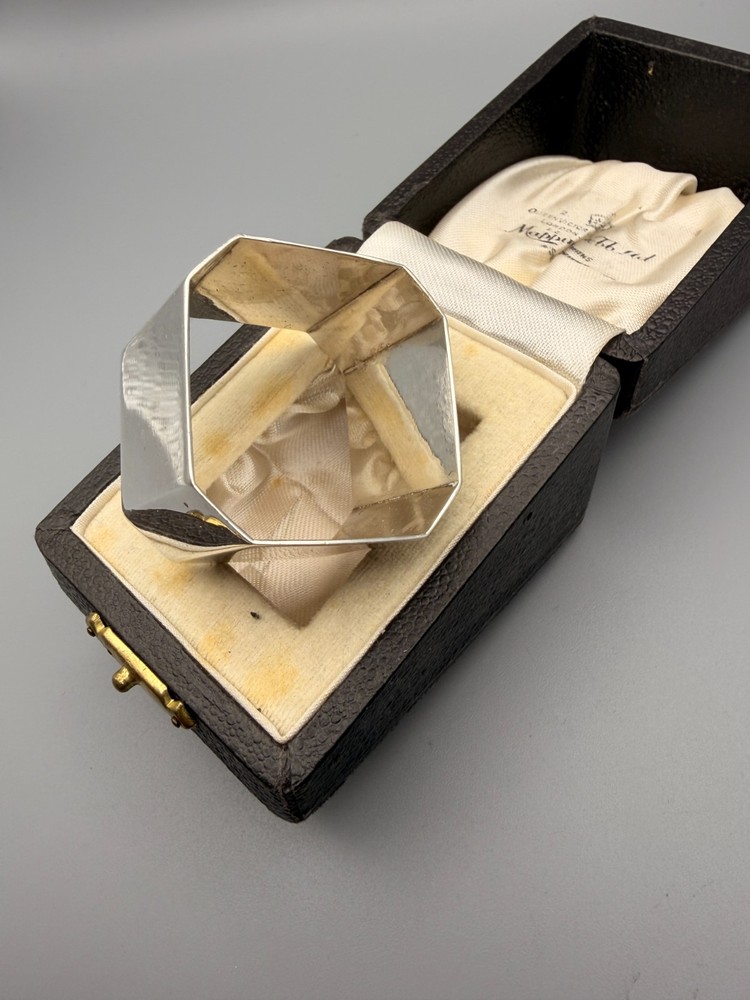 Antique Mappin & Webb Napkin Ring w/ Original Box