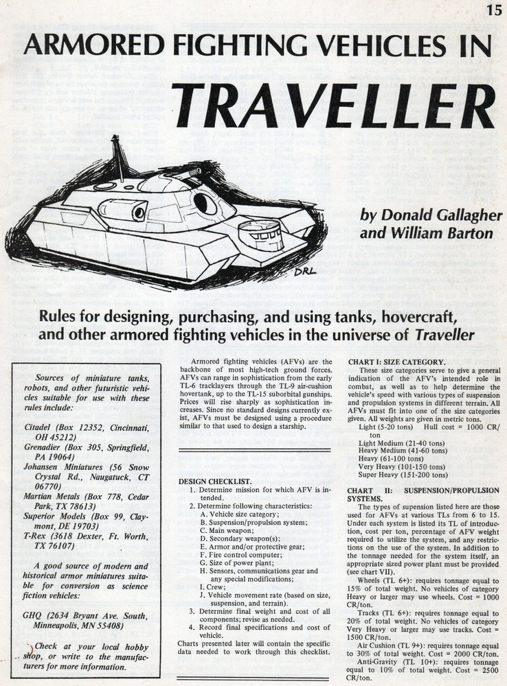 Armored Fighting Vehicles in Traveller