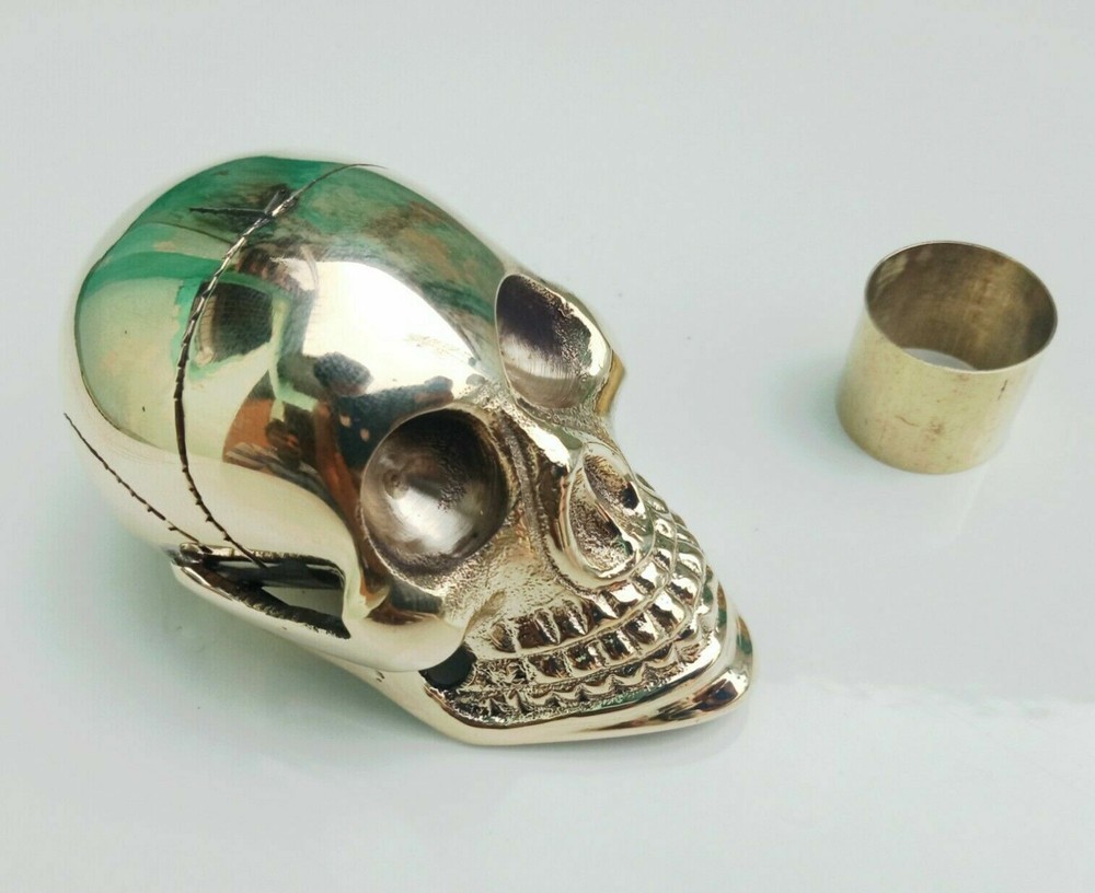 Brass Nautical Skull Model Handale For Walking Stick