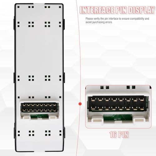 93570-3X031RAS Gray Master Power Window Switch Compatible with AUTO DOWN Grey