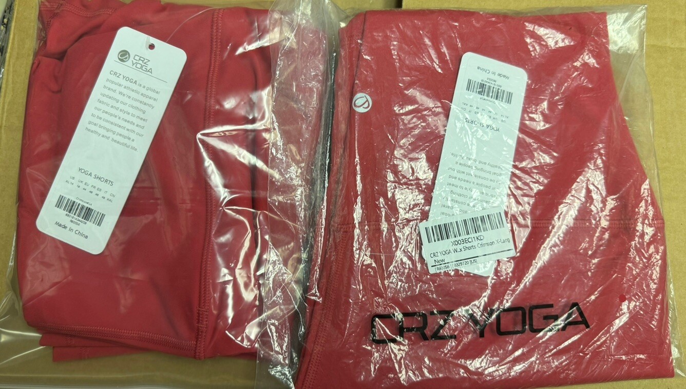 CRZ YOGA XL- Shorts Crimson X 2 PAIRS