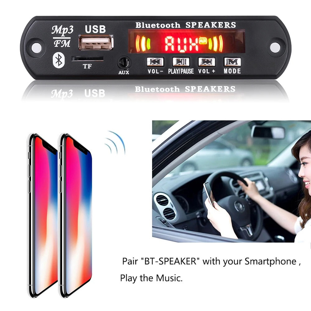 Bluetooth 5.0 2x25W Amplifier MP3 Decoder Board Car Radio Module Music Player