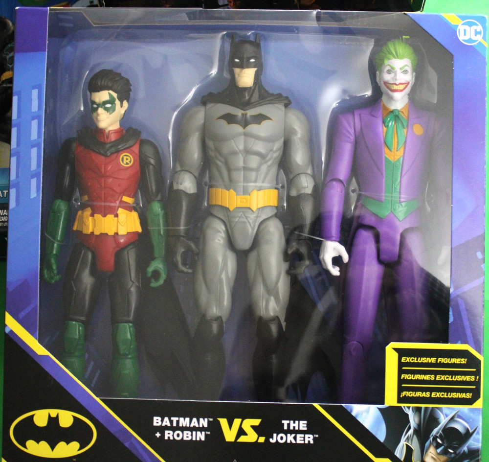 3 pc set DC Comics Batman & Robin vs The Joker 12" Action Figures NEW unopen pkg