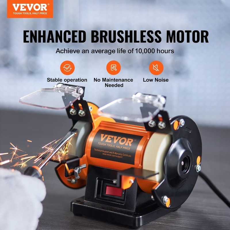 VEVOR Bench Buffer Polisher, Bench Buffer Grinder Polishing & Buffing Machine