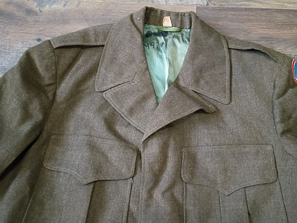 WW2 Wool Ike Jacket Garrison cap Far east Fuji Meritorious Patch Corporal 38L