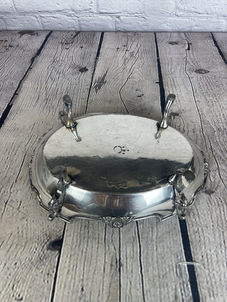 Vintage Rogers & Bro Silverplate Footed Bowl Grape Design 12”