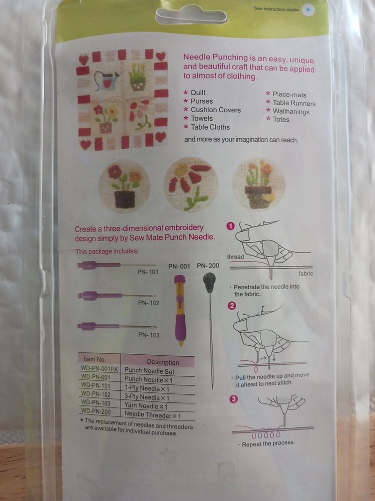 Embroidery Punch Needle Kit Stitching Tool Set Magic Pen Weaving Tool Knitting