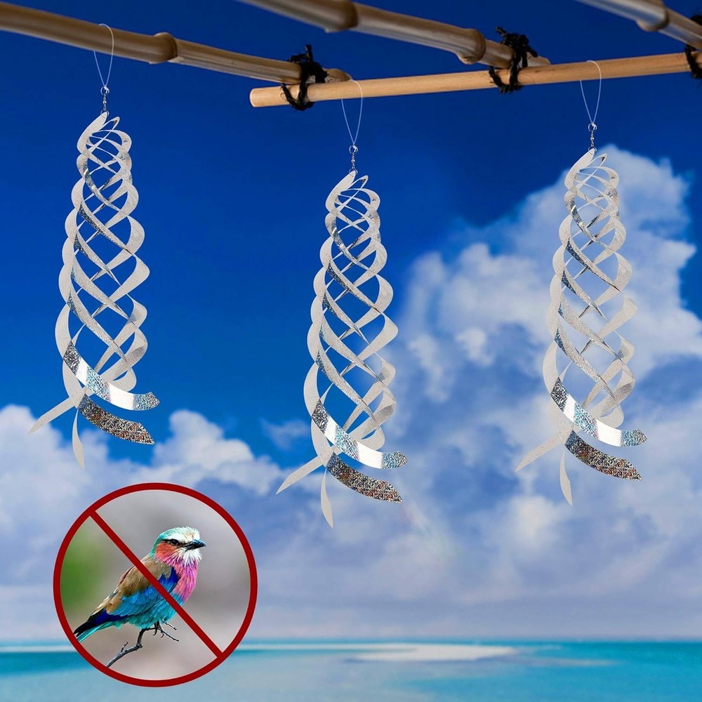Creative 6-Pack Hanging Bird Deterrent Spinners - 15.8 Inch Decorative Solution