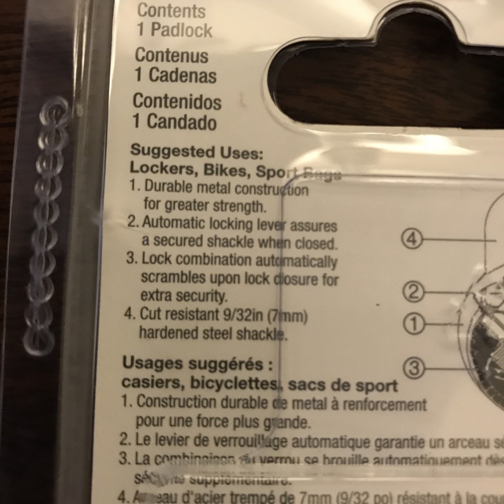 Master Lock Combination Padlock Lavender/Purple Anti-Shim