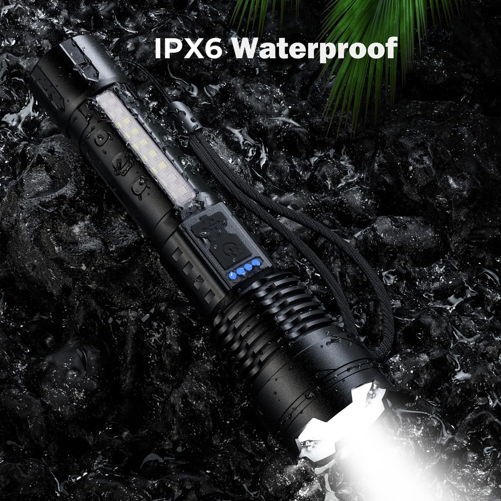 Rechargeable High Lumens Flashlight 2-Pack 990000 Lumen with 7 Light Modes