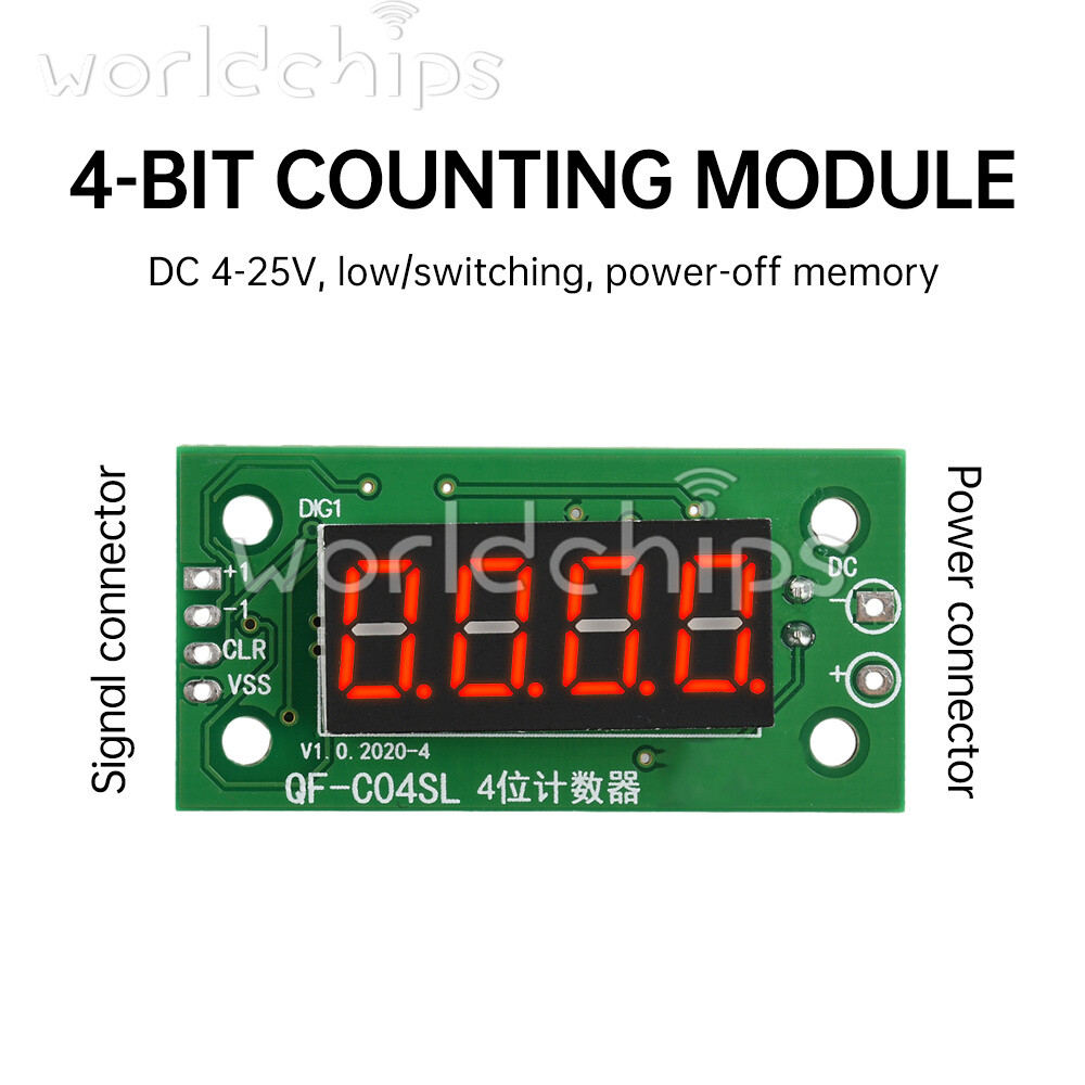 DC4-40V 0-9999 Electronic Digital Counter Module With Power Cut Memory Function