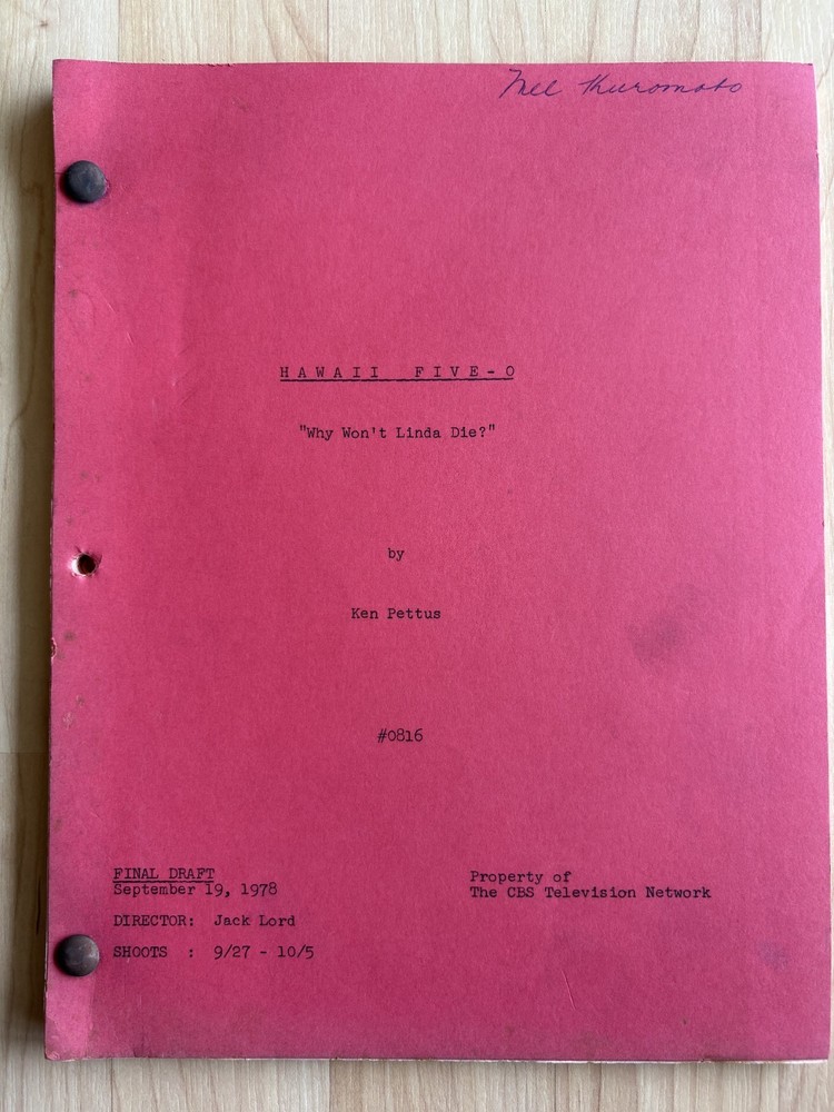Hawaii Five-O 'Why Won't Linda Die?' Original Script Final Draft