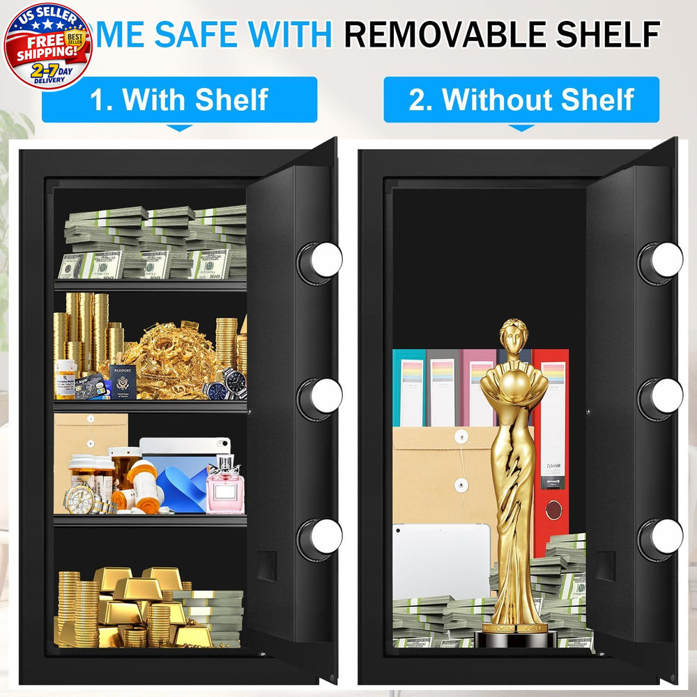 6.1 Cuft Extra Large Fire Safes for Home, Digital Fireproof Safe w/ Programmable