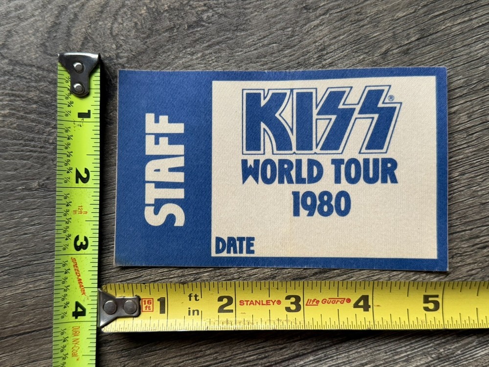 KISS Pass Unmasked Concert Tour 1980 Staff Navy Blue Satin Vintage Kiss Aucoin