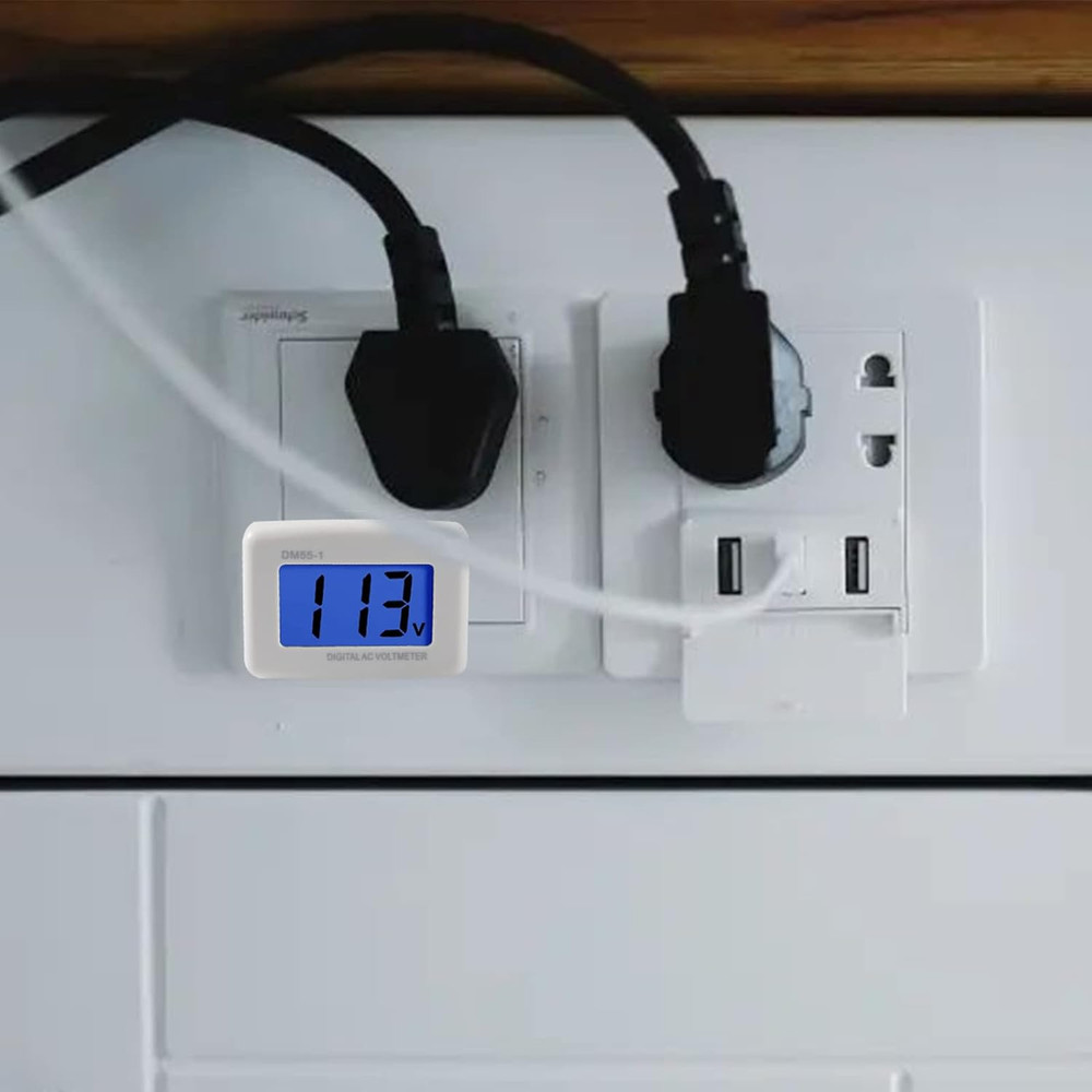2Pcs Plug in Volt Meter, Flat US Plug AC 80-300V LCD Digital Voltmeter Voltage T