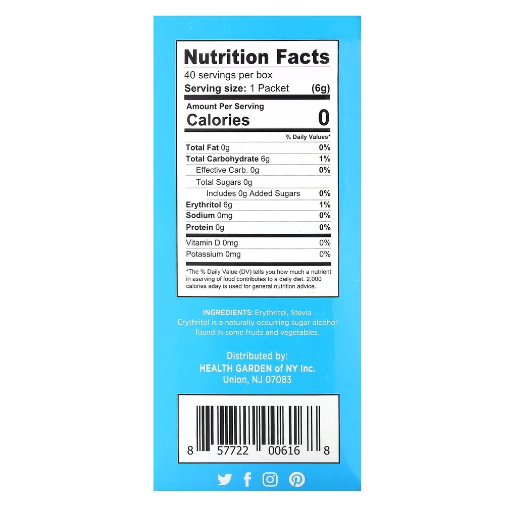 Health Garden Sugarless Packets 40ct.