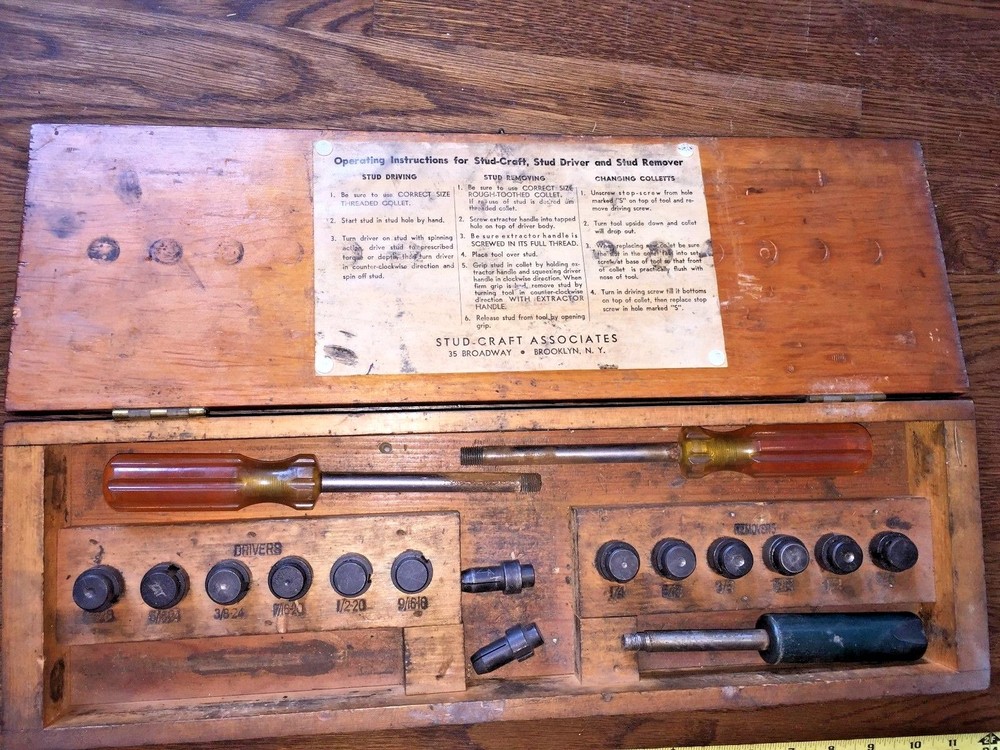 STUD-CRAFT DRIVER & REMOVER IN WOODEN CASE